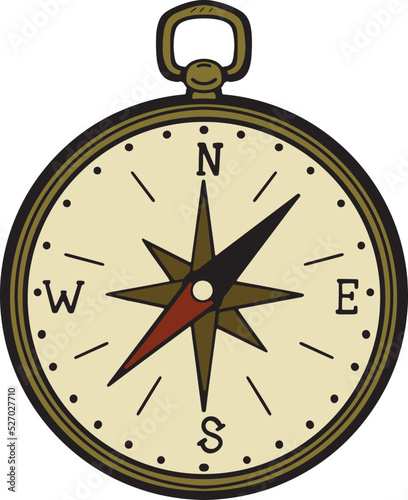 Free Download Vector Illustration, compass icon, flat design - GFXLoad