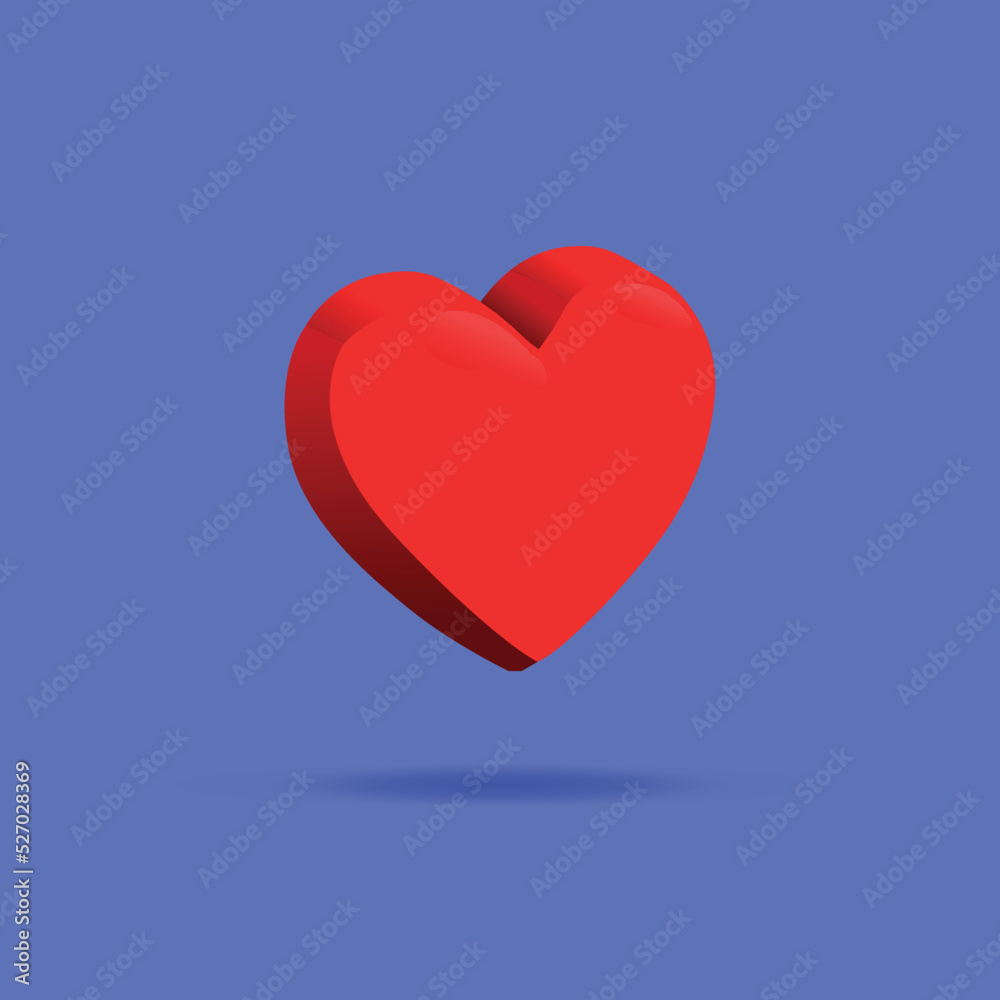 3d heart design vector isolated