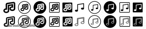 Music notes sign. Musical set of symbol for web design. Flat style vector illustration.