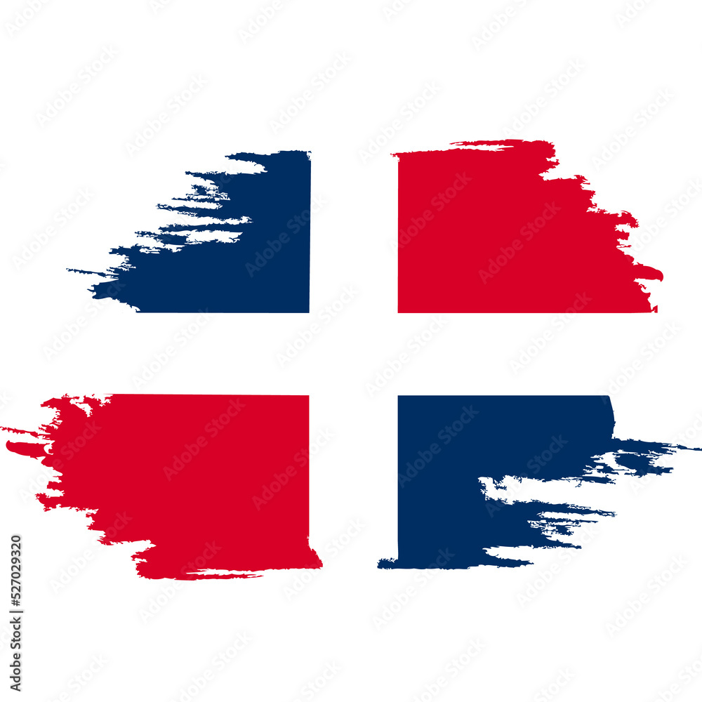 Dominican Republic grunge flag. On a white background.