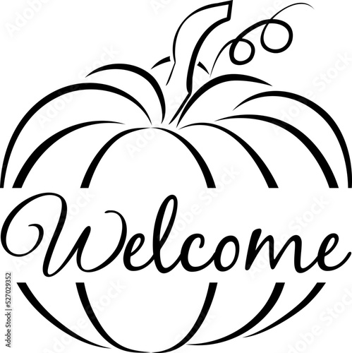 Happy halloween pumpkin decoration for poster, welcome.
