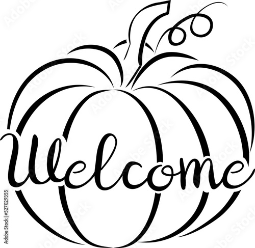 Happy halloween pumpkin decoration for poster, welcome.
