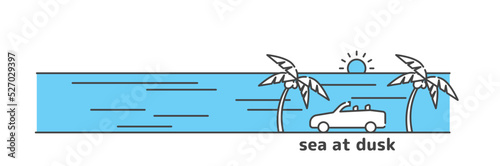 海とオープンカー