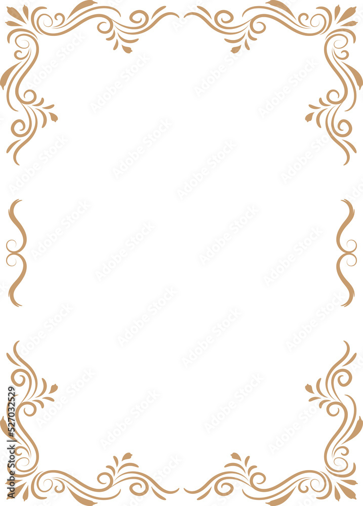 golden frame element and border