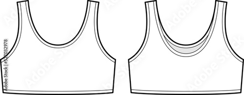 Girl bra technical sketch illustration. Casual underclothing.