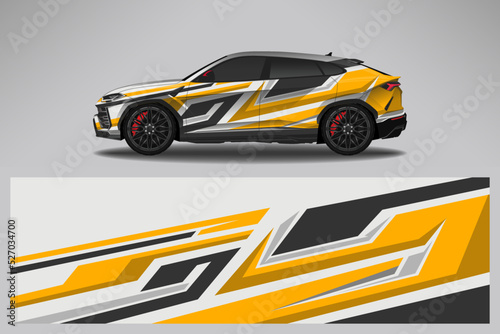 Car decal wrap livery design. Graphic abstract line racing background Vector design for vehicle, race car, rally, adventure livery camouflage. © 21graphic