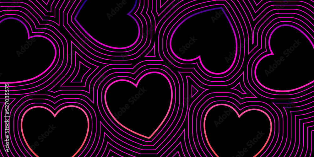  Seamless heart pattern in vibrant color palette