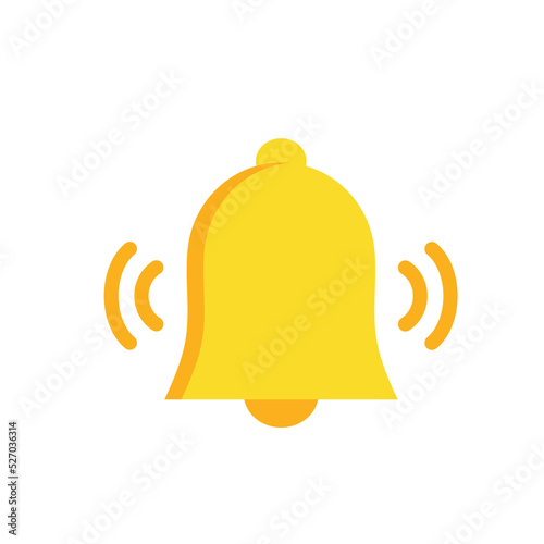 notification bell icon set isolated on white background.render yellow ringing bell with new notification for social media reminder.vector icon