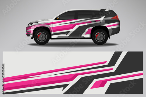 Car decal wrap livery design. Graphic abstract line racing background Vector design for vehicle  race car  rally  adventure livery camouflage.