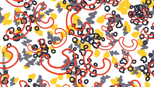 Creative psychedelic background with pattern of circles  spots  hatches  dots  strokes