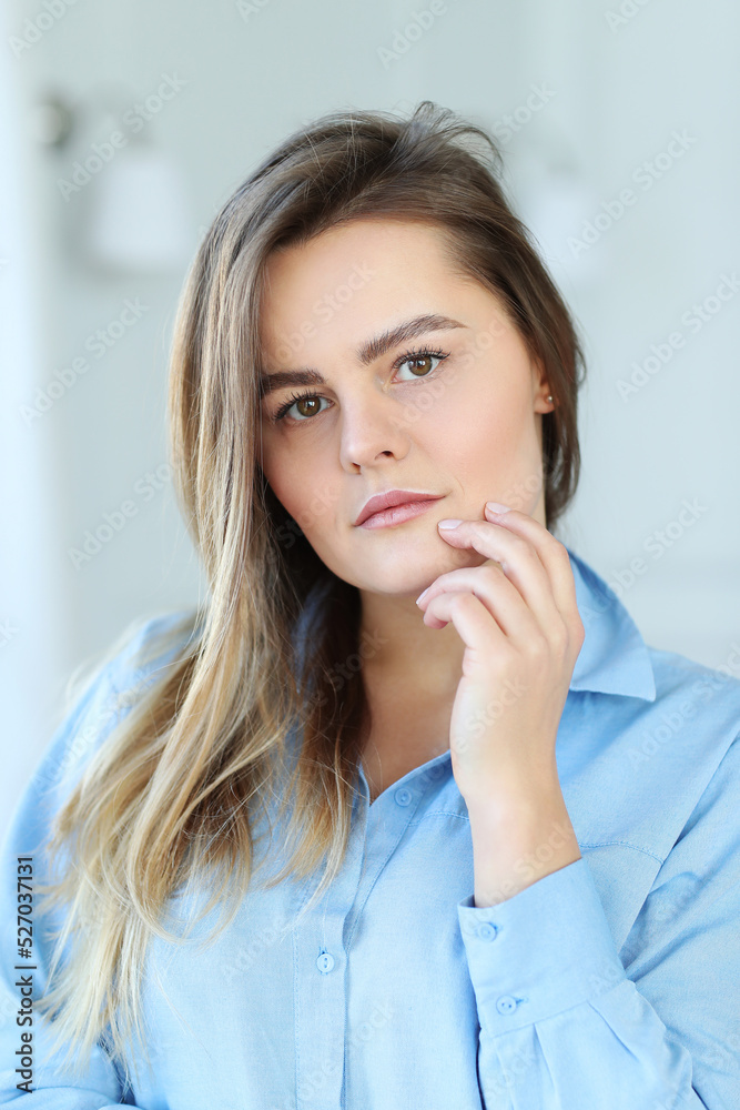 Natural Beauty: Woman Posing for a Selfie with Hands on Her Face, Embracing Her Unique Features Natural Beauty: Woman Posing for a Selfie with Hands on Her Face, Embracing Her Unique Features