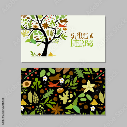 Spicy and herbs concept art for your business. Creative ideas for cards, bann...