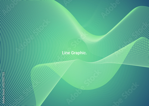 Line Graphic style banner background design concept. Blue and Green bank money elements with line gradient