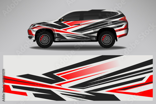 Car decal wrap livery design. Graphic abstract line racing background Vector design for vehicle  race car  rally  adventure livery camouflage.