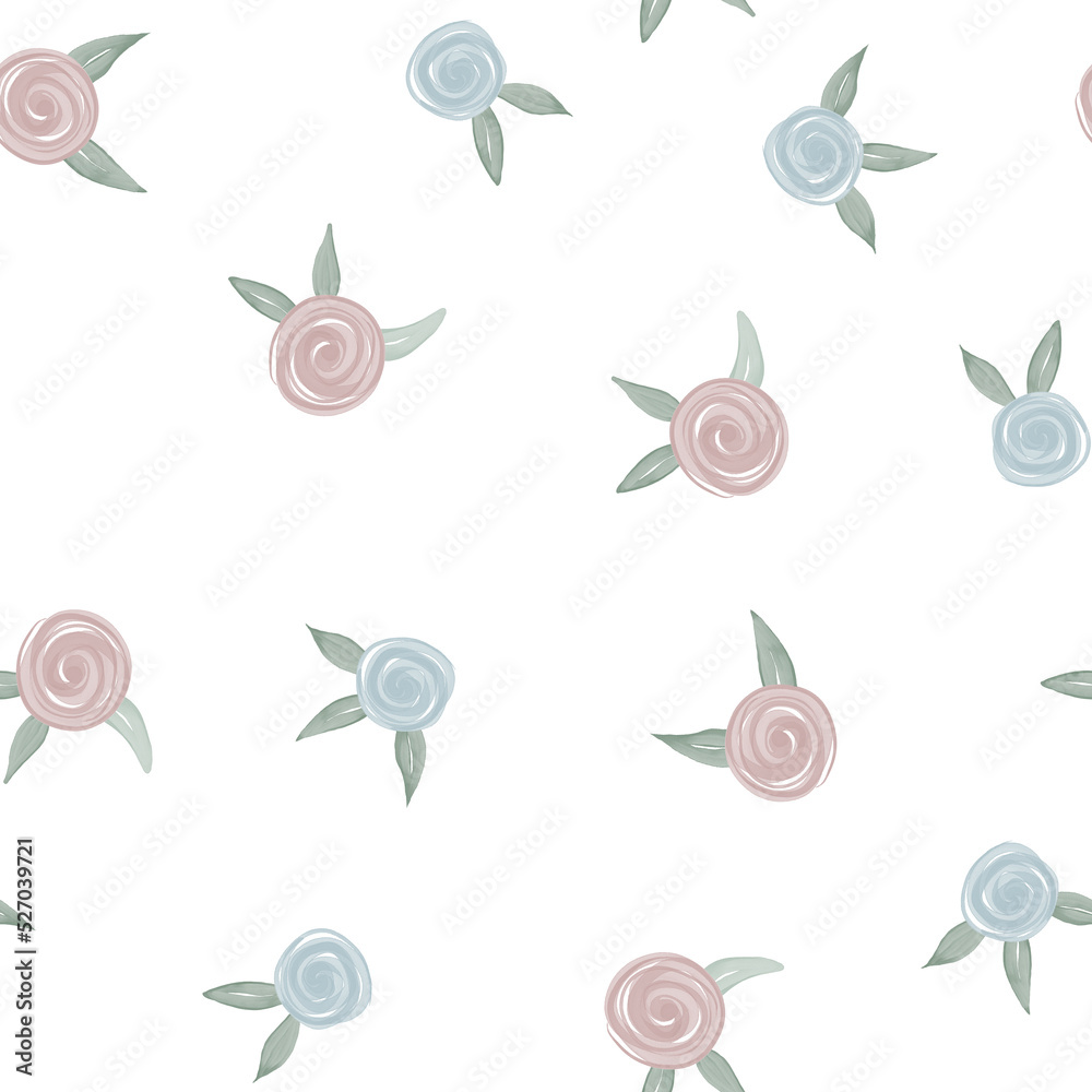 Cute Simple Watercolor Flowers Seamless Pattern Cute Simple Watercolor Flowers Seamless Pattern