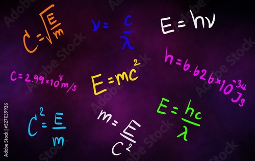 E=mc2 background, Albert Einstein's Equation, physics equation, Nuclear equation photo