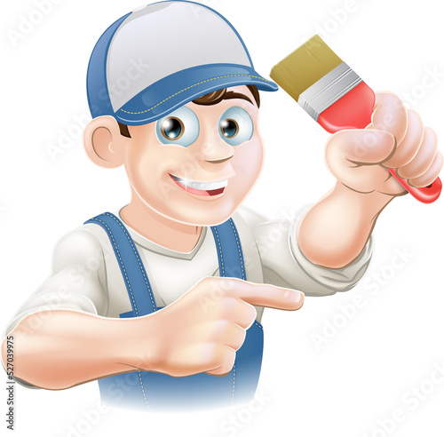 Painter decorator pointing