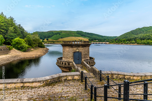 Bild auf Leinwand A view from the dam wall down the west shore of Ladybower reservoir, Derbyshire,