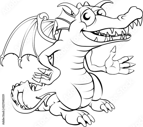 Happy cartoon dragon