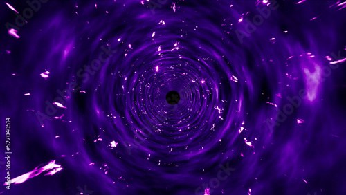 burning dark purple space vortex hole photo