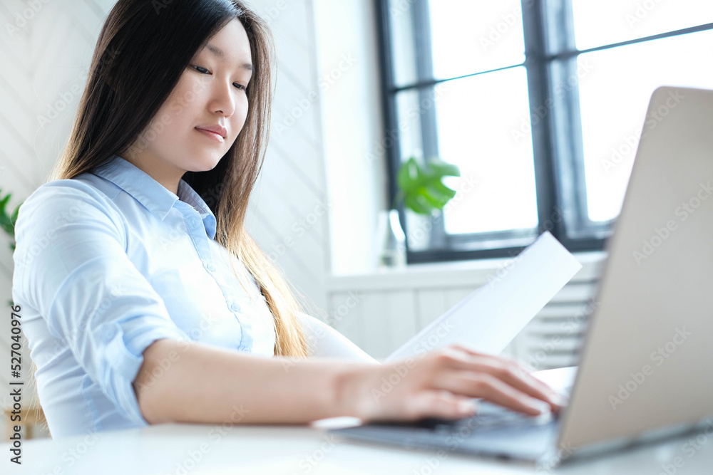 Post-Office Serenity: A Young Asian Woman Captured in Different Poses during a Relaxing Photoshoot Post-Office Serenity: A Young Asian Woman Captured in Different Poses during a Relaxing Photoshoot