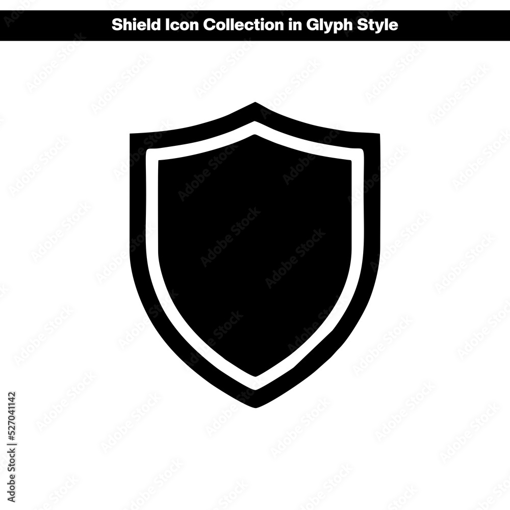 Shield icon collection in glyph style, solid color vector Shield icon collection in glyph style, solid color vector