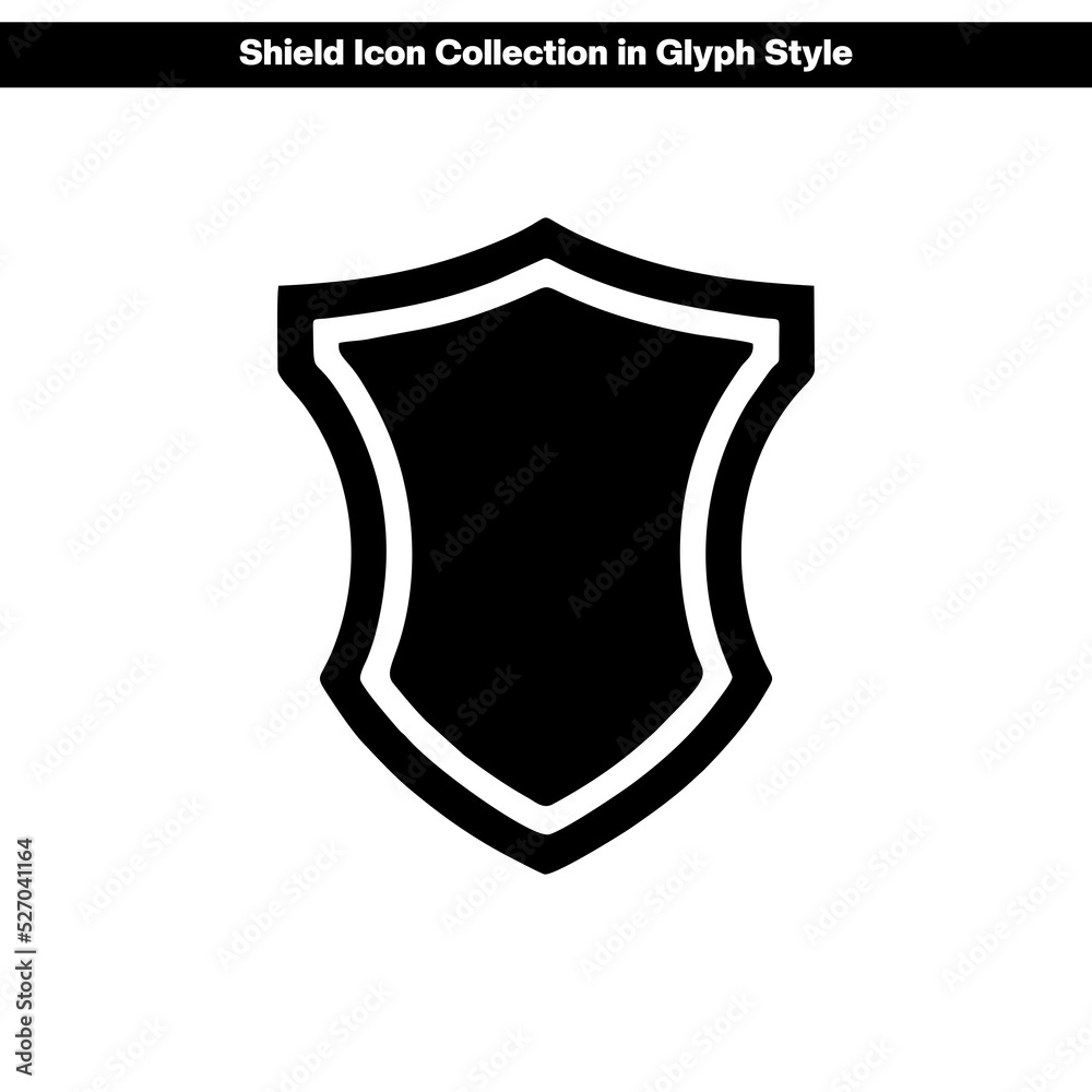 Shield icon collection in glyph style, solid color vector Shield icon collection in glyph style, solid color vector