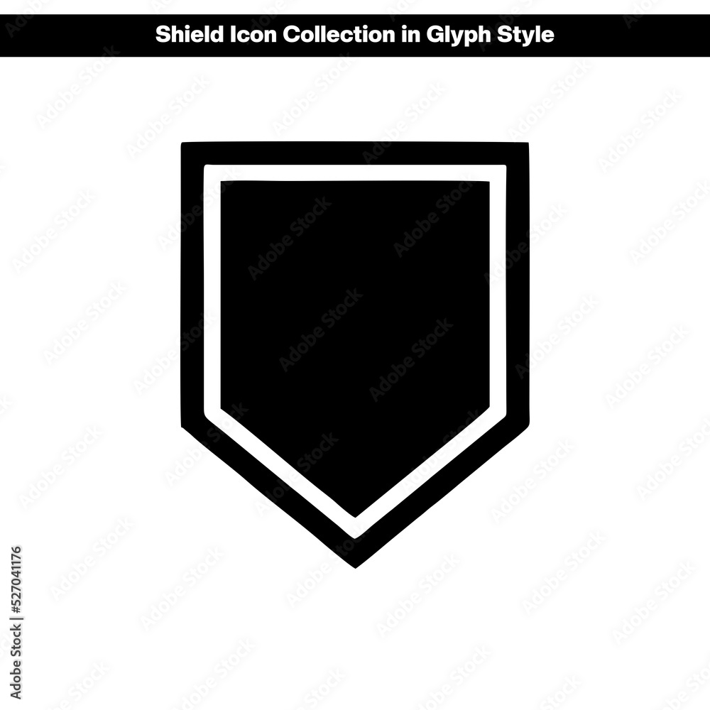 Shield icon collection in glyph style, solid color vector Shield icon collection in glyph style, solid color vector