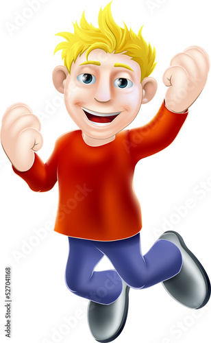 Happy man jumping