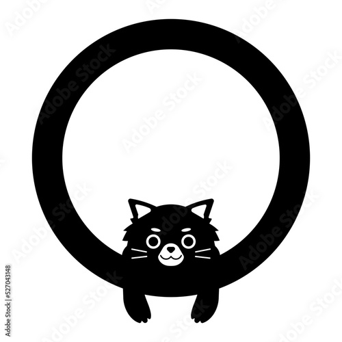 cute cat round frame

