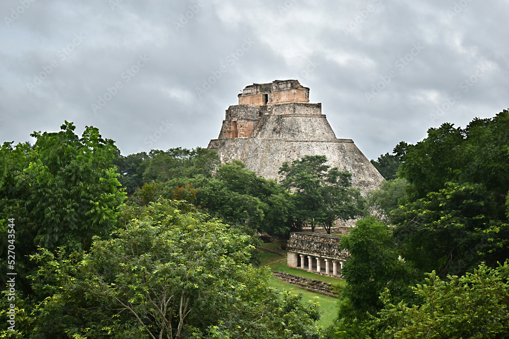 The Mayan ancient city of Uxmal, an archaeological site in the middle of a forest on the Yucatán Peninsula in Mexico The Mayan ancient city of Uxmal, an archaeological site in the middle of a forest on the Yucatán Peninsula in Mexico