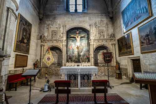 Print op canvas Interior of the Church of San Gil Abad at Burgos, Castilla-Leon, Spain