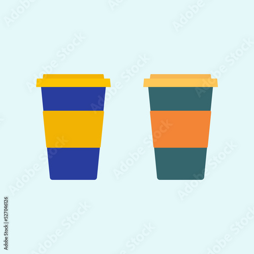 set of colorful cups. drink vector. paper cup icon