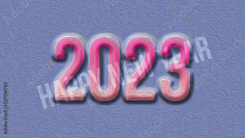 new year 2023 text on texture background with stylish typography , 2023 celebration with text effect retro style background illustration for new year 