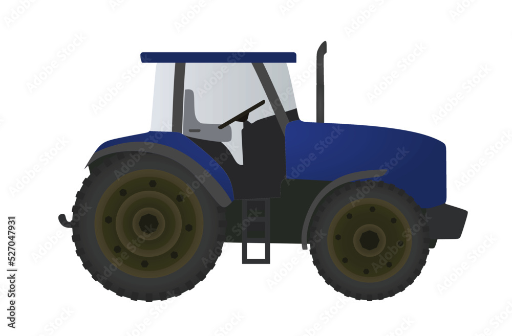 Fototapeta premium Agricultural farmers tractor. vector illustration