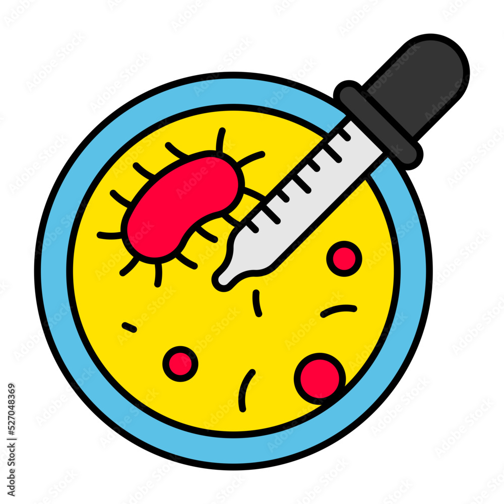 cellculture dish Concept, bacterial culture analysis vector color icon