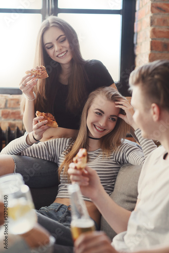Canvas Print Get the party started with this fun and vibrant stock photo of a group of people
