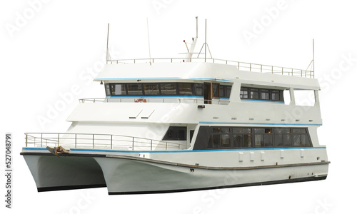 Foto Cutout of an isolated passenger ferry boat  with the transparent png background