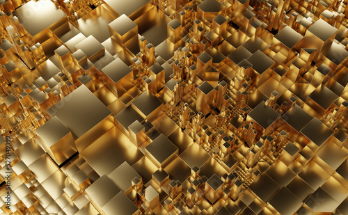 3D gold cubes