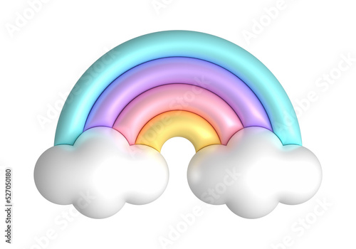 Obraz na plátně 3d rainbows in candy pastel color yellow, pink, purple, blue
