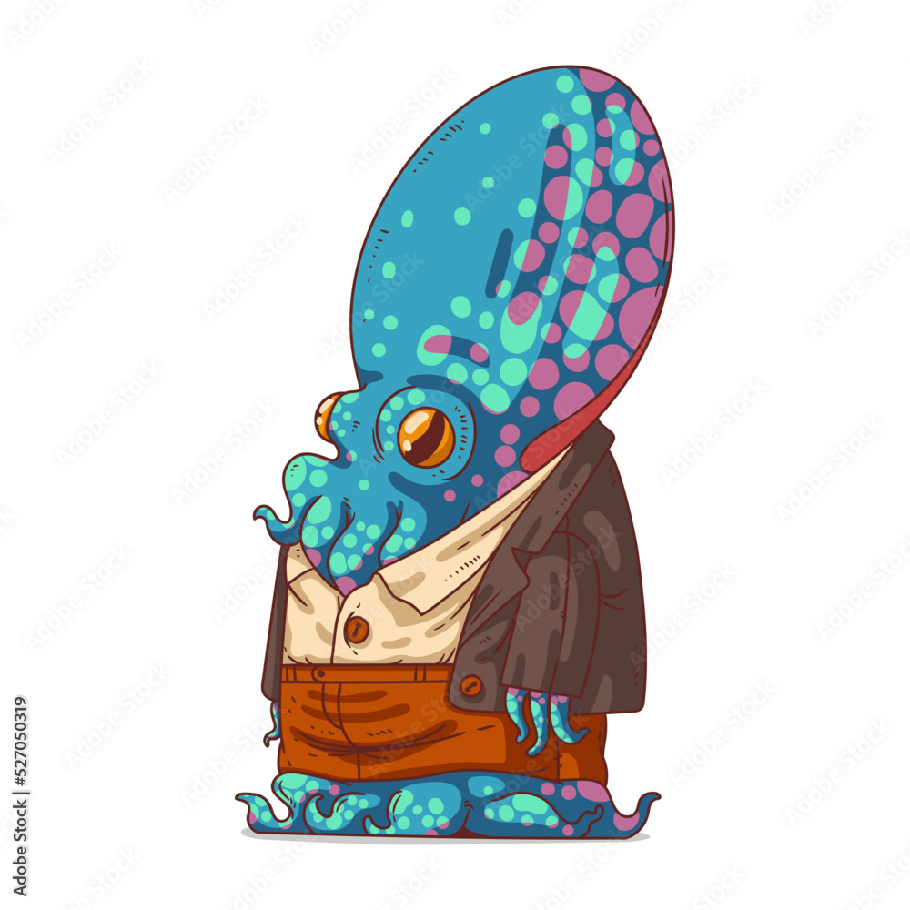 Фотография A Sluggish Octopus, isolated vector illustration