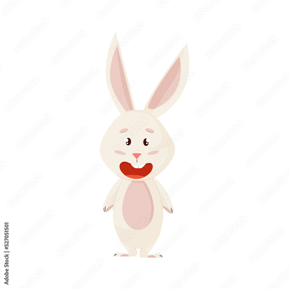 Bunny Character. Smile Funny, Happy Easter Rabbit.