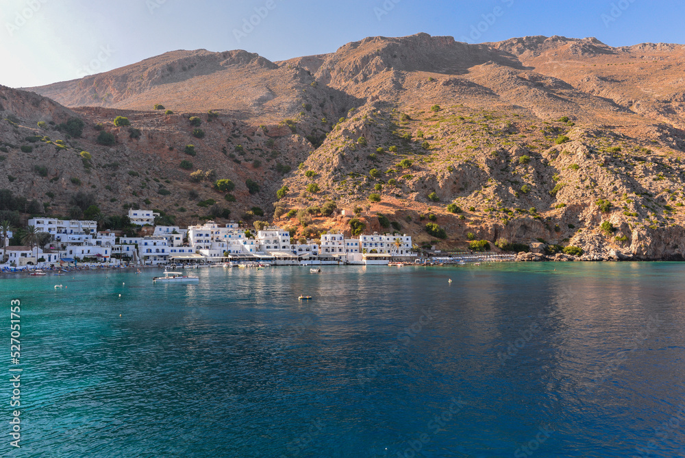 Fototapeta premium Fischerdorf Loutro in Südkreta am Libyschen Meer, Griechenland