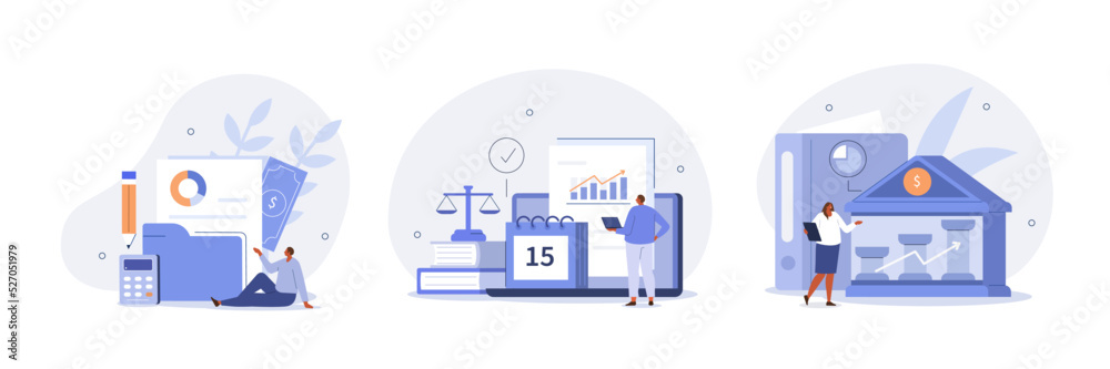 Photography Financial illustration set