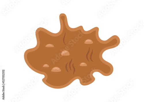 Poop excrement for bristol scale chart waterly with bubbles. Additional type of poo cartoon vector icon isolated on white background. Flat design vector clip art poo illustration.