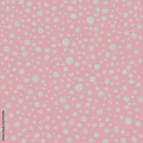 Seamless polka dot background . White dots on pink background.