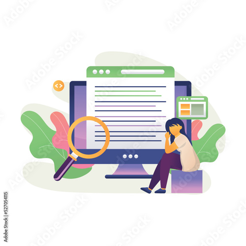 Web Development and seo Illustration concept