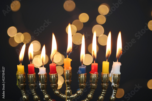 Celebrating Traditions: Hanukkah Moments in Stock Photography photo