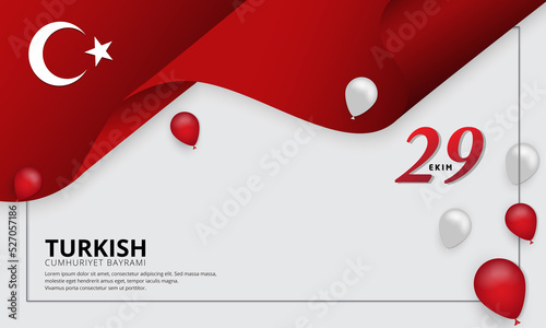 Celebration Turkey republic day background template design vector