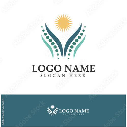 Spine diagnostics symbol logo template vector illustration design